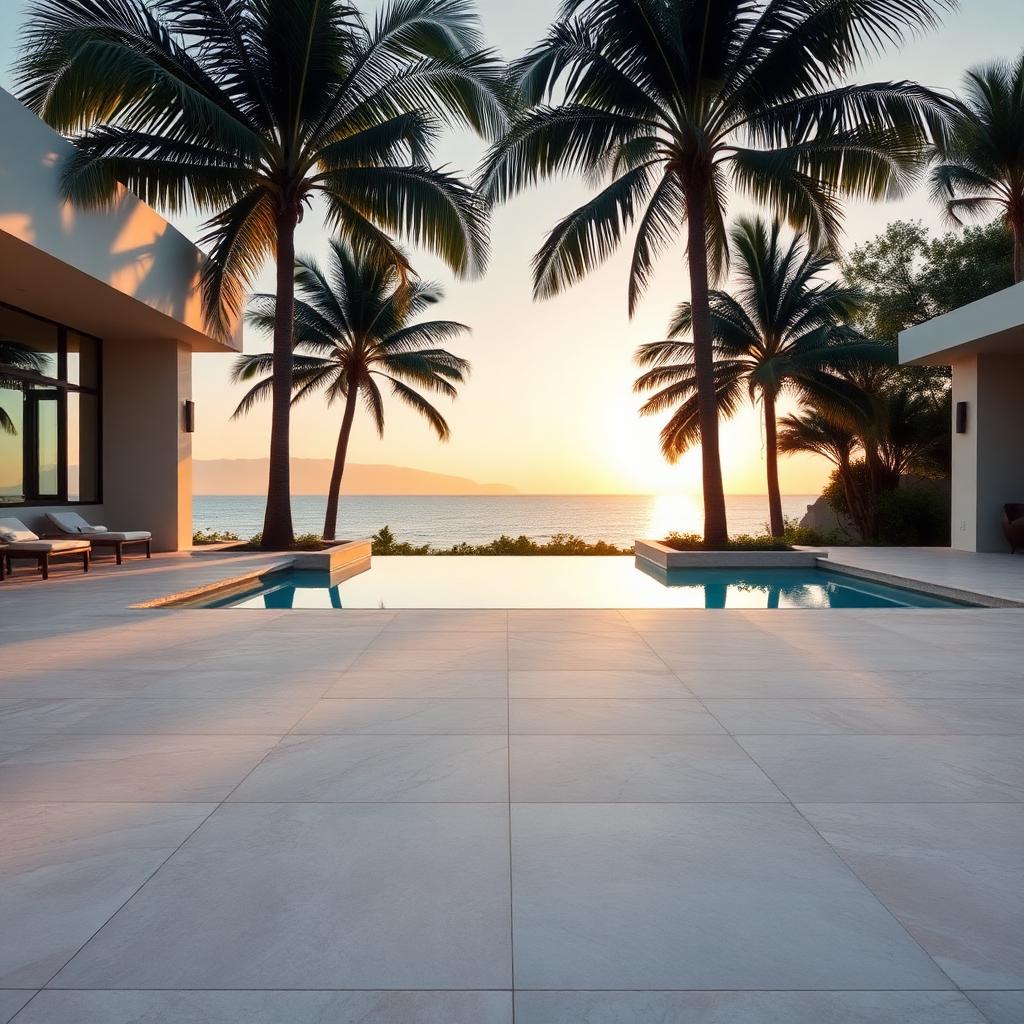 Palm & Travertine Poolside